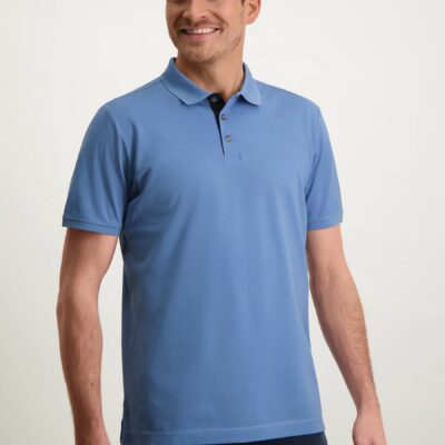 State of Art Piqué polo middenblauw