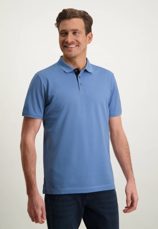 State of Art Piqué polo middenblauw