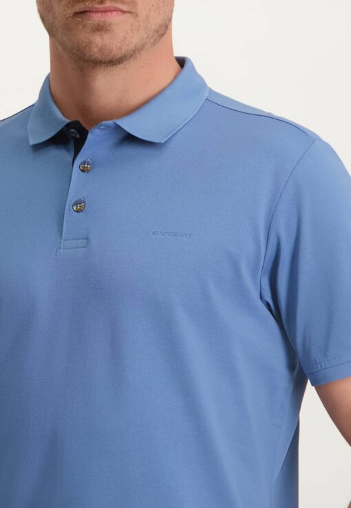 State of Art Piqué polo middenblauw
