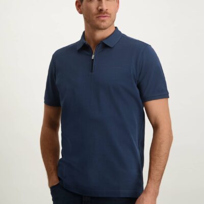 State of Art Oxford piqué polo donkerblauw/kobalt