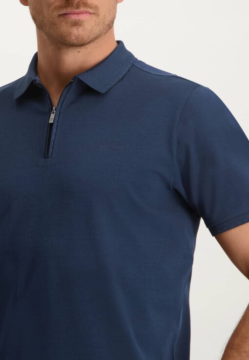 State of Art Oxford piqué polo donkerblauw/kobalt