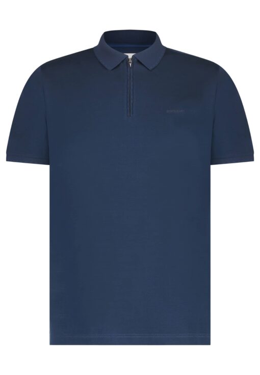 State of Art Oxford piqué polo donkerblauw/kobalt