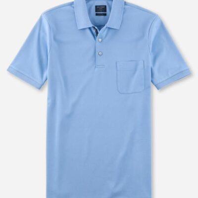 OLYMP Casual Polo Modern Fit, Lichtblauw