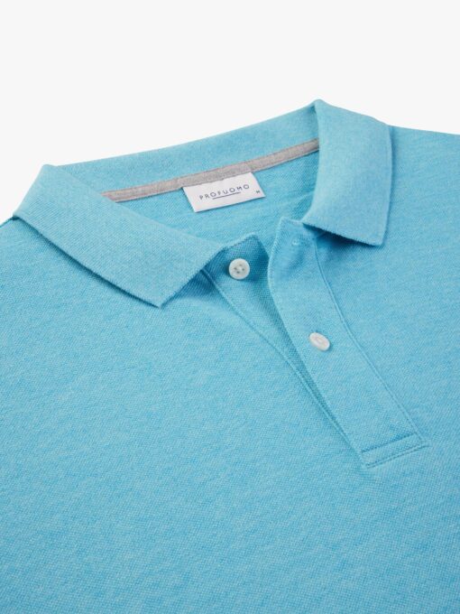 Profuomo Aqua mélange pique polo