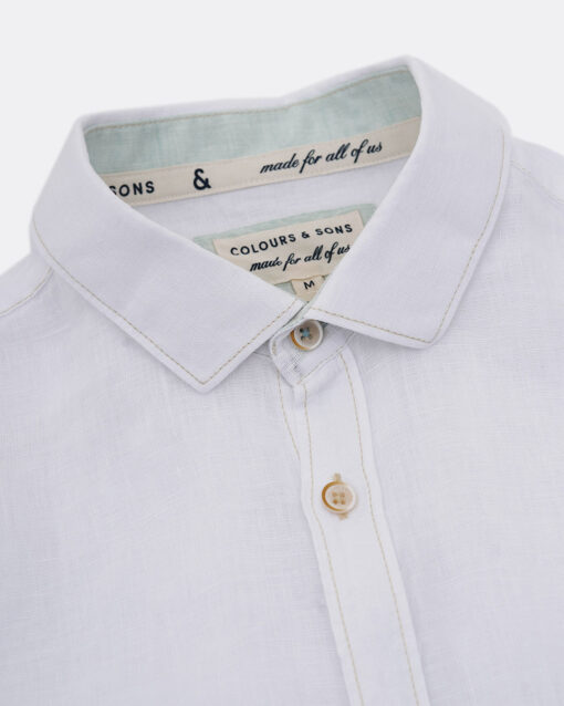 Colour & Sons Basic Linnen Shirt Wit