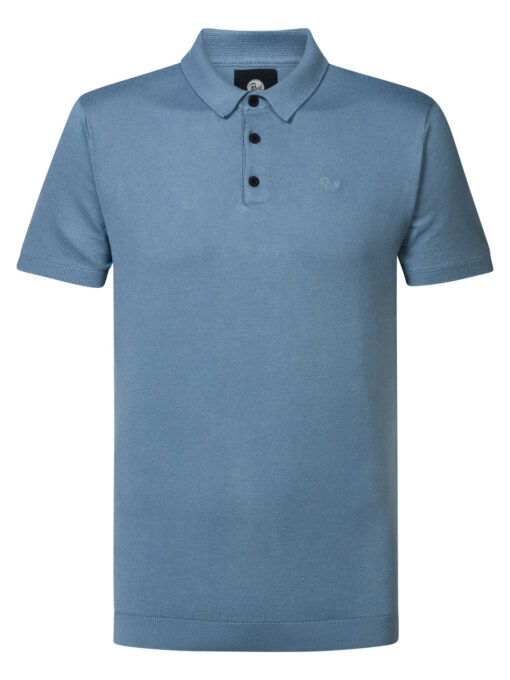 PETROL INDUSTRIES GEBREIDE POLO BLAUW