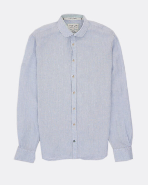 Colours & Sons Basic Linnen Shirt Lichtblauw