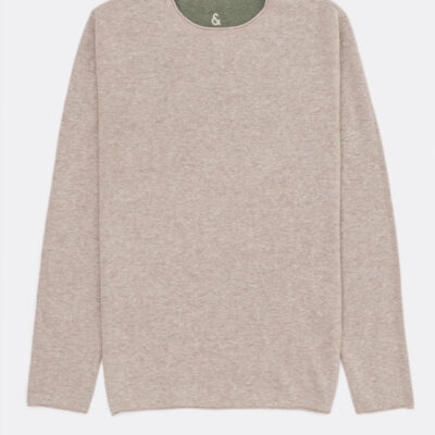 Colours & Sons Jumper Linnen Reversible Beige Olijf