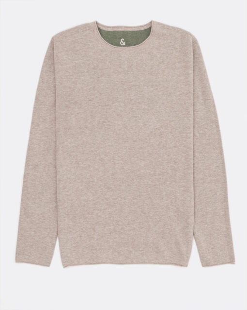 Colours & Sons Jumper Linnen Reversible Beige Olijf