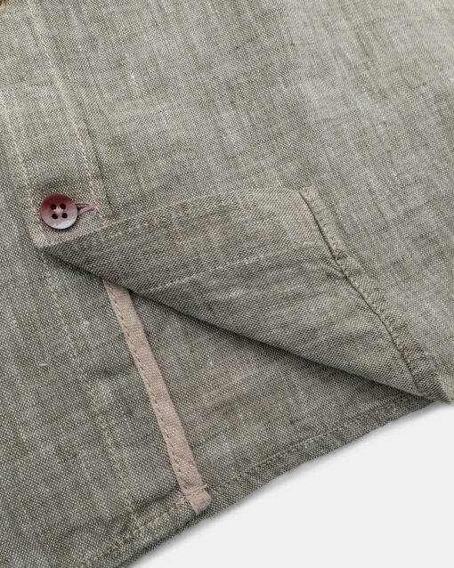 Colours & Sons Linnen Shirt Stand-Up Olijf