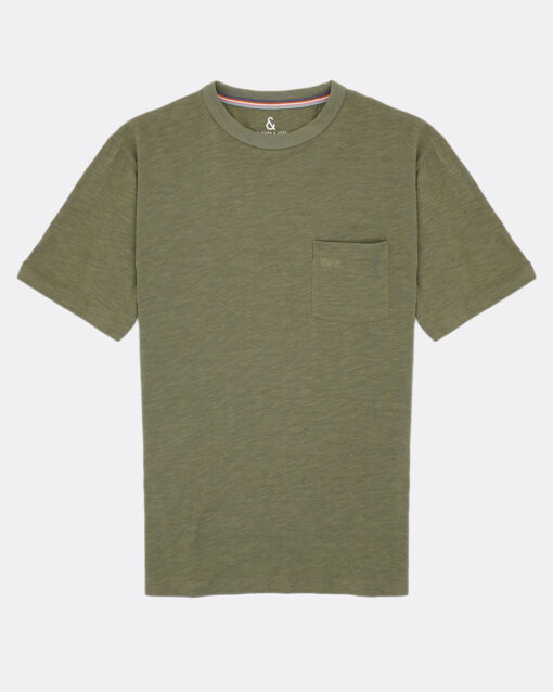 Colours & Sons Basic T-Shirt Pocket Olijfgroen