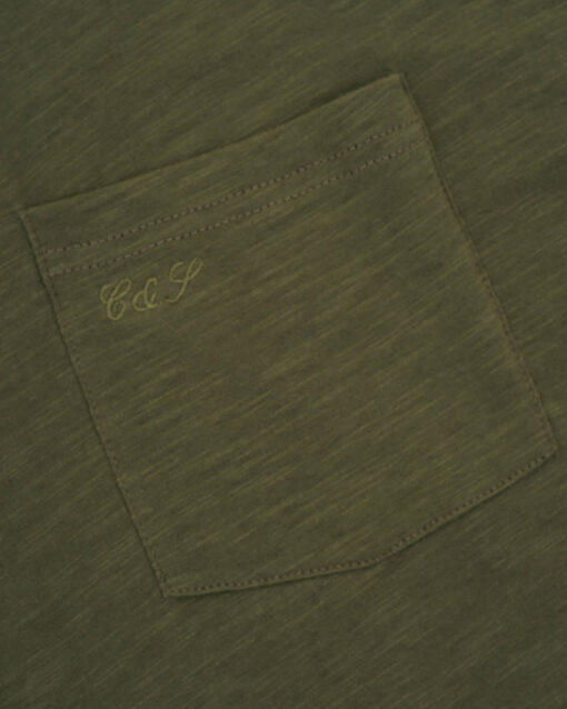 Colours & Sons Basic T-Shirt Pocket Olijfgroen