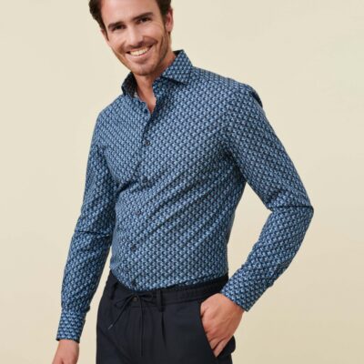 CAVALLARO NAPOLI CESARIO OVERHEMD DARK BLUE