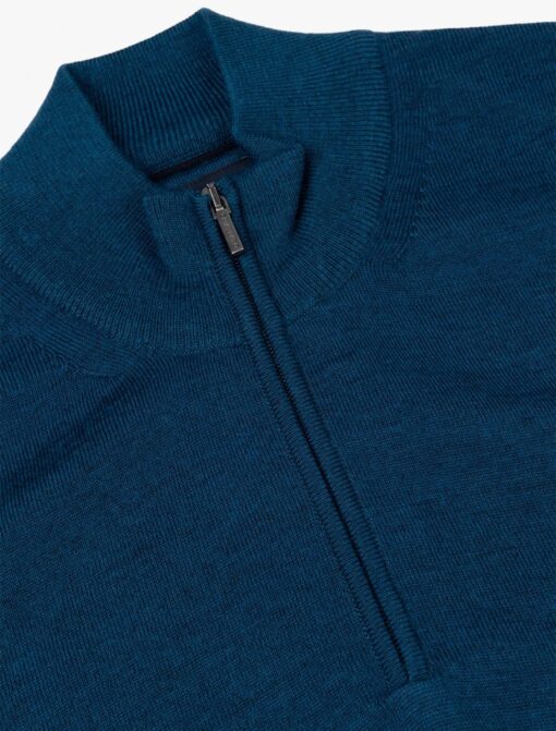 CAVALLARO NAPOLI MERINO HALF ZIP TRUI PETROL