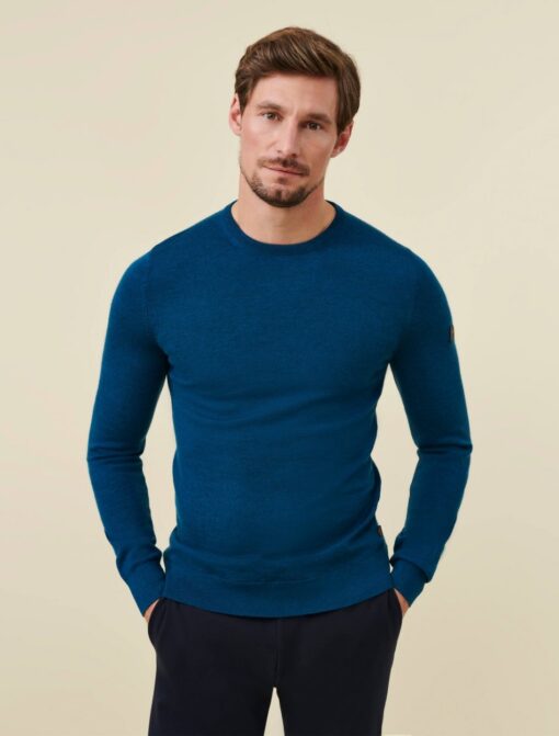 CAVALLARO NAPOLI MERINO R-NECK TRUI PETROL