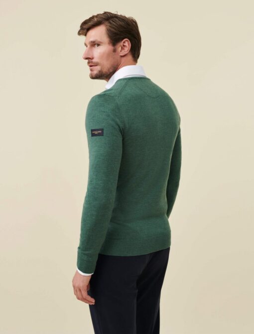 CAVALLARO NAPOLI MERINO V-NECK TRUI GROEN