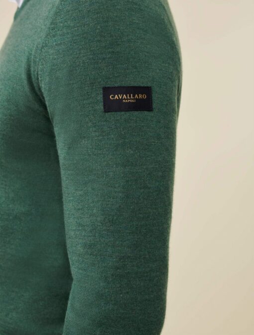 CAVALLARO NAPOLI MERINO V-NECK TRUI GROEN