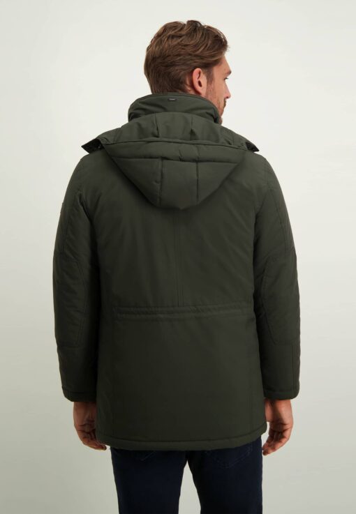 State of Art OUTERWEAR jas met capuchon mosgroen uni