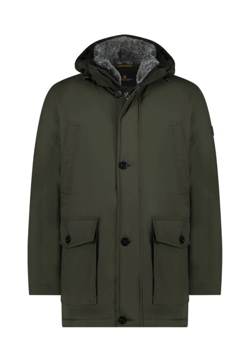 State of Art OUTERWEAR jas met capuchon mosgroen uni