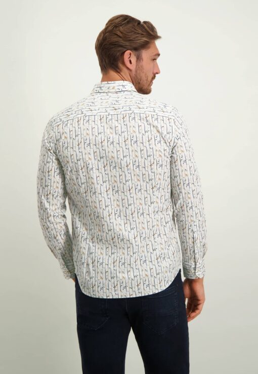 State of Art Overhemd met button-down kraag zilvergrijs/zwavelgeel