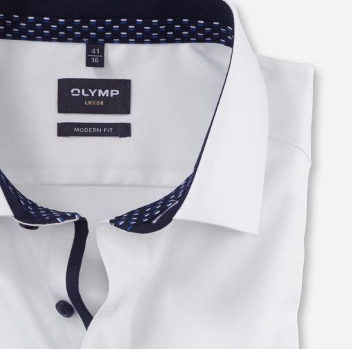 OLYMP Luxor Modern Fit, Zakelijk Overhemd, Global Kent, Wit