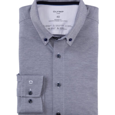 OLYMP Luxor 24/Seven Modern Fit, Zakelijk Overhemd, Button-Down, Marineblauw