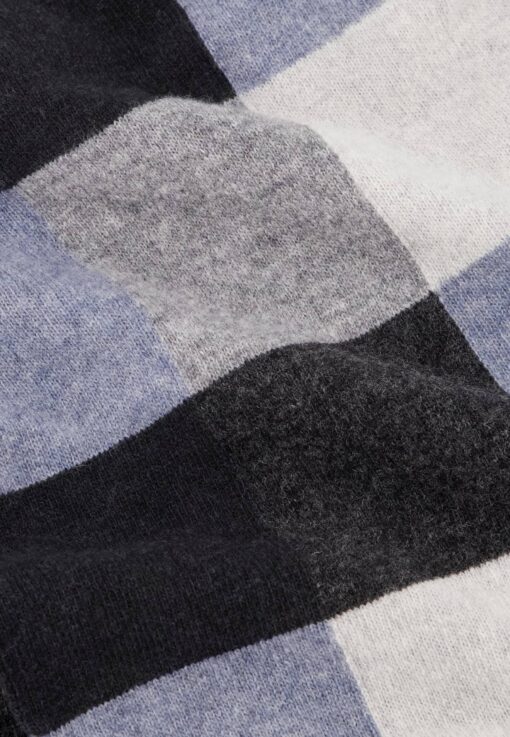 State of Art Dubbel gebreide sjaal grijsblauw/lichtgrijs