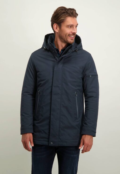 State of Art OUTERWEAR jas van polyester met rits donkerblauw uni