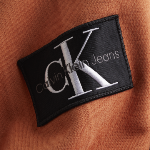 Calvin Klein Hoodie Van Badstofkatoen Met Embleem Burnt clay