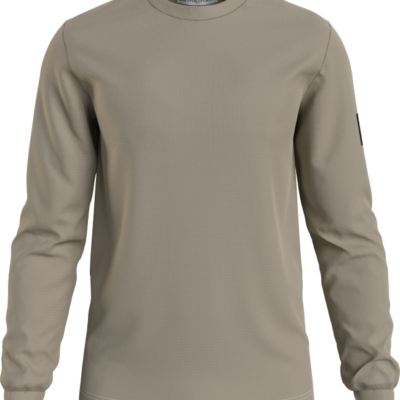 Calvin Klein Slim Wafel-T-Shirt Met Lange Mouwen Plaza Taupe