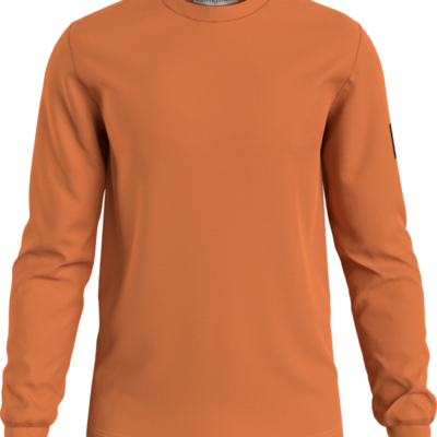 Calvin Klein Slim Wafel-T-Shirt Met Lange Mouwen Burnt Clay 