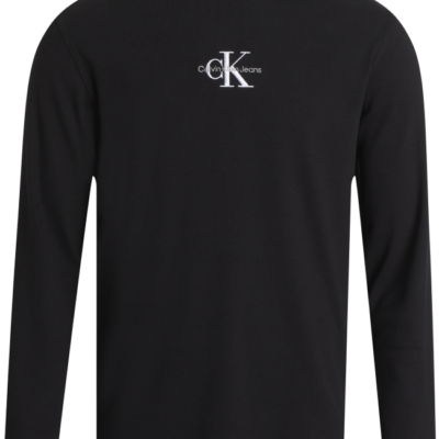 Calvin Klein Slim T-Shirt Met Col En Lange Mouwen Ck Black