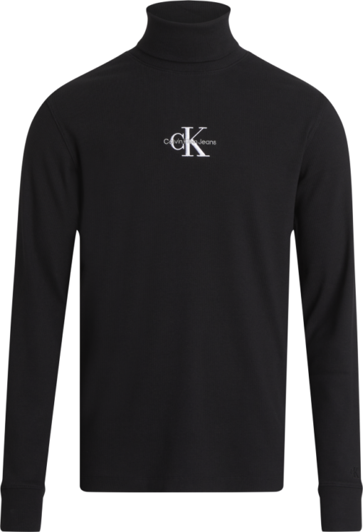 Calvin Klein Slim T-Shirt Met Col En Lange Mouwen Ck Black