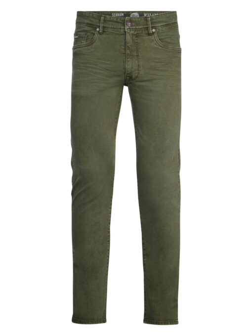 PETROL INDUSTRIES SEAHAM GEKLEURDE SLIM FIT JEANS POLSON ARMY GREEN