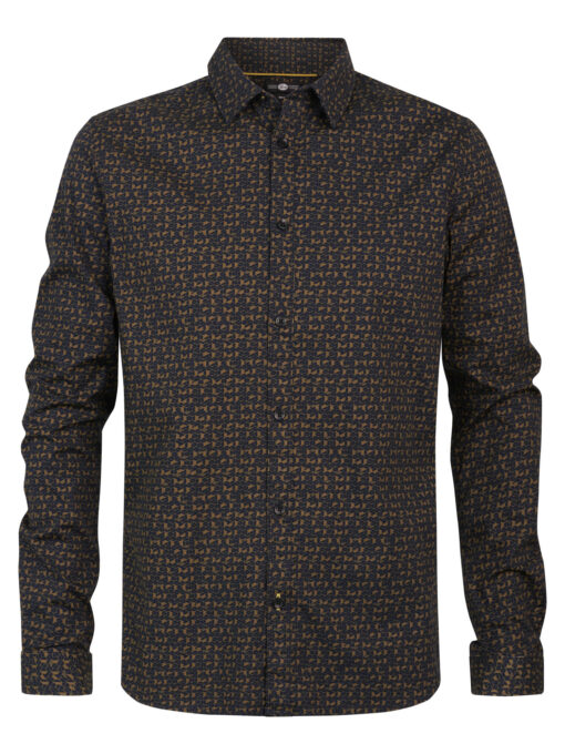 PETROL INDUSTRIES ALL-OVER PRINT OVERHEMD HAZEN DARK MOSS