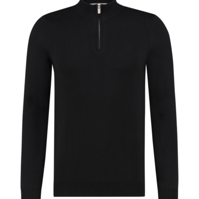 PUREWHITE ESSENTIAL KNIT HALF ZIP BLACK