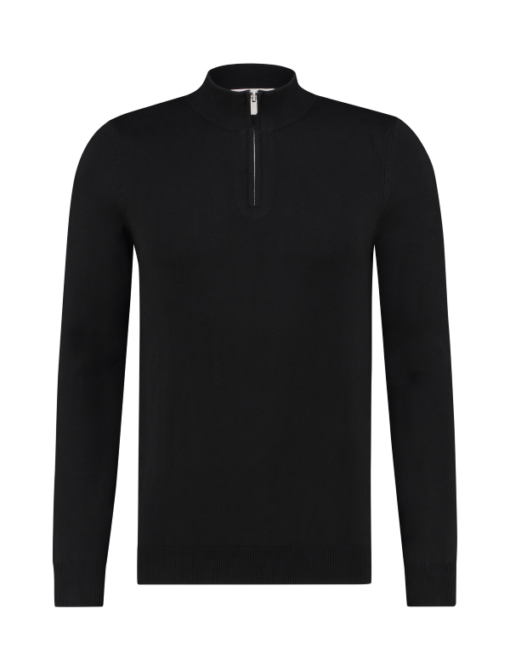 PUREWHITE ESSENTIAL KNIT HALF ZIP BLACK