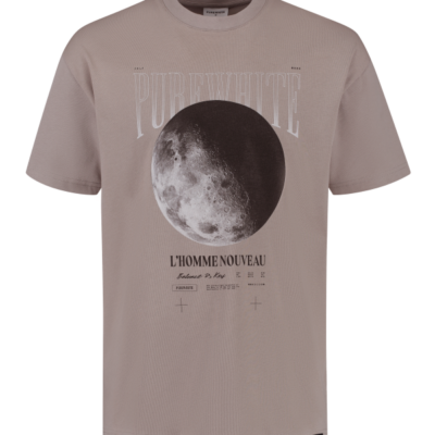 PUREWHITE L'HOMME NOUVEAU MOON T-SHIRT TAUPE