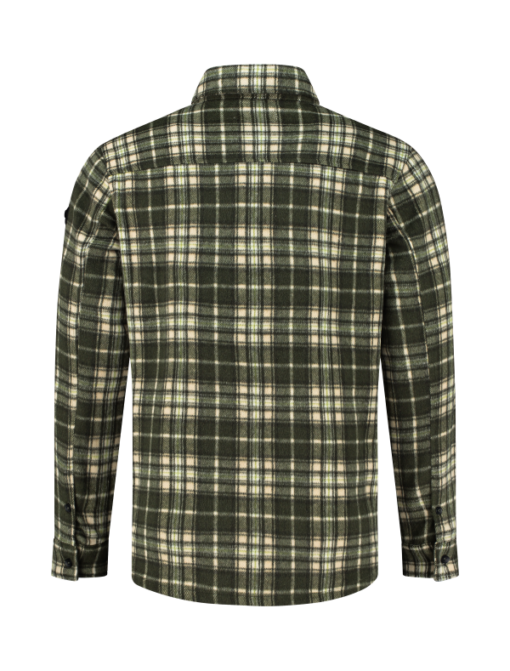 PUREWHITE CHECKED SOFT OVERSHIRT FOREST GREEN