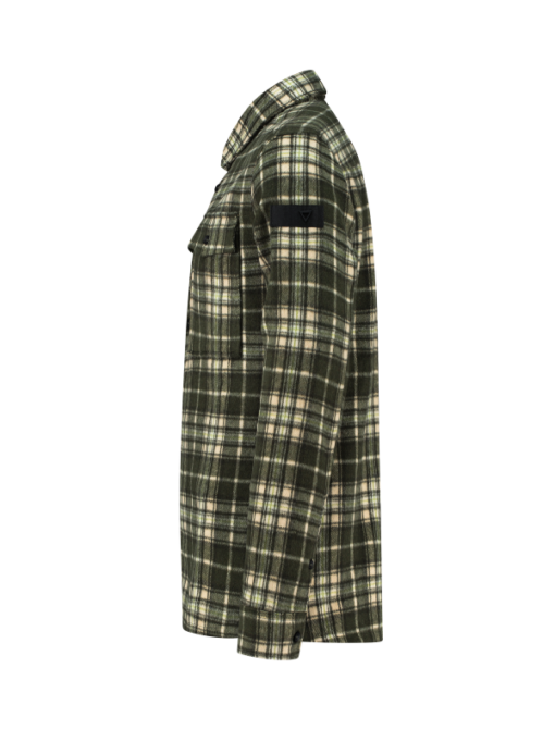 PUREWHITE CHECKED SOFT OVERSHIRT FOREST GREEN