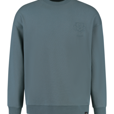 PUREWHITE EMBROIDERED EMBLEM SWEATER BLUE