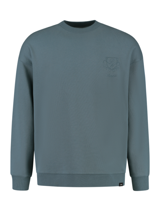 PUREWHITE EMBROIDERED EMBLEM SWEATER BLUE