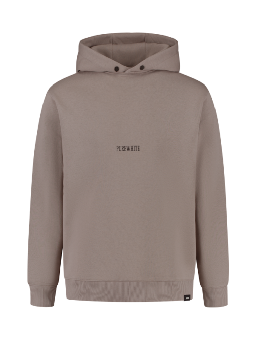 PUREWHITE L'HOMME NOUVEAU SQUARE HOODIE TAUPE