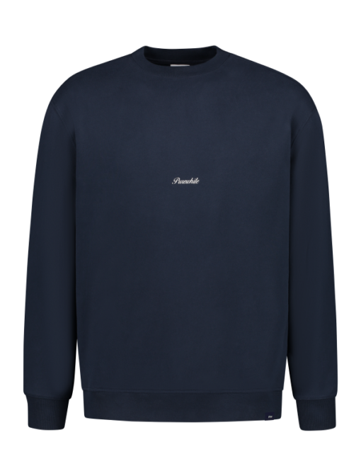PUREWHITE EMBROIDERED GRAPHIC SWEATER NAVY