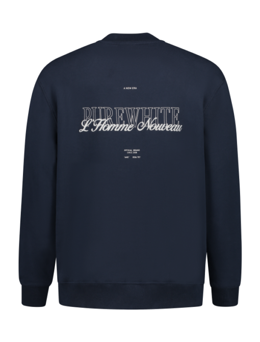 PUREWHITE EMBROIDERED GRAPHIC SWEATER NAVY