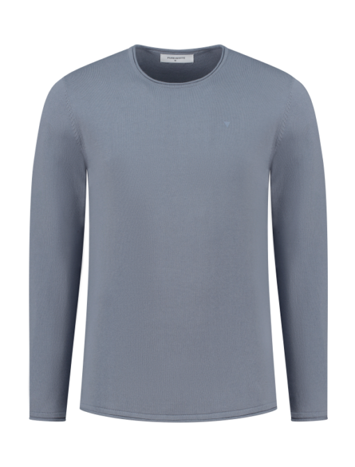 PUREWHITE ESSENTIAL GARMENT DYE KNIT SWEATER BLUE