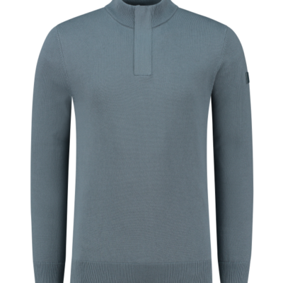 Purewhite Raglan Knit Halfzip Sweater Blue