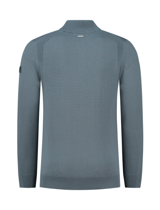 Purewhite Raglan Knit Halfzip Sweater Blue