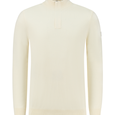 Purewhite Raglan Knit Halfzip Sweater Ecru