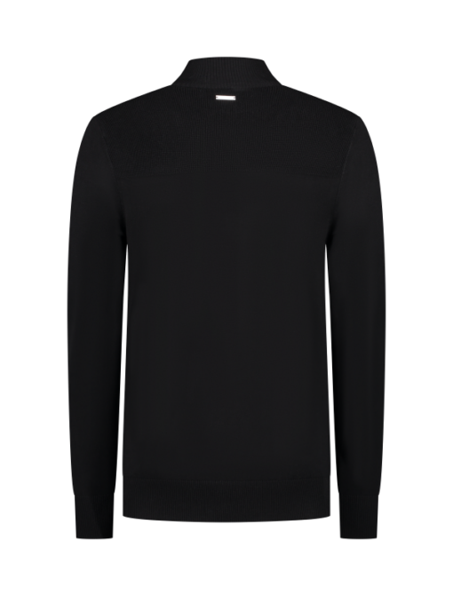 PUREWHITE WAFFLE KNIT MOCKNECK SWEATER BLACK